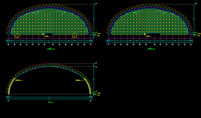 南宫跨度110米，拱高35_7米煤棚网架